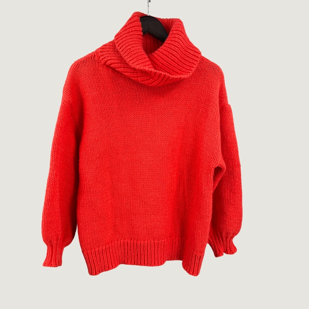 Princess Polly Let Love In Knit Sweater XS/S Red Chunky Oversize Turtleneck New